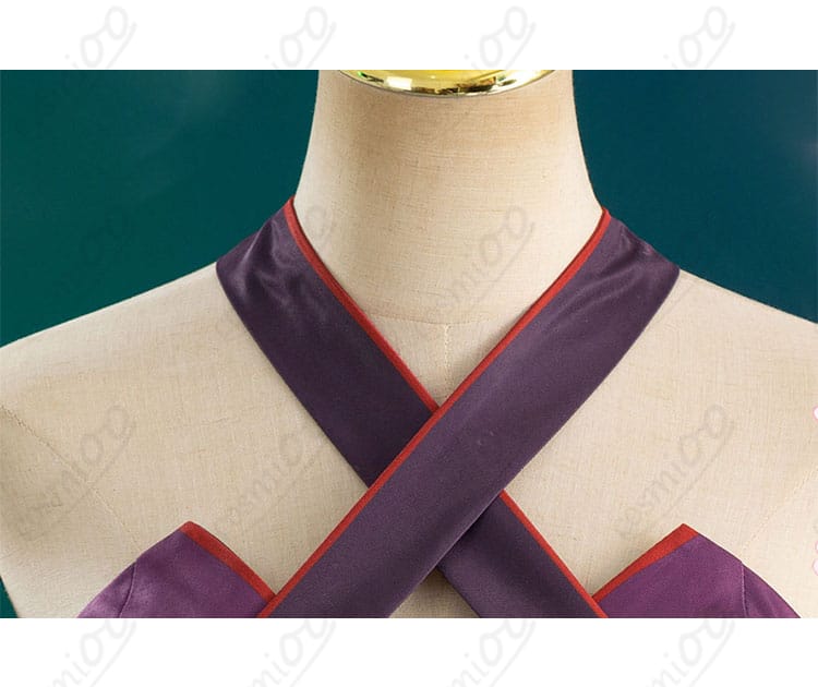 ムラサメ コスプレ衣装の首元の装飾細部。繊細な刺繍と高品質な仕上がりです。