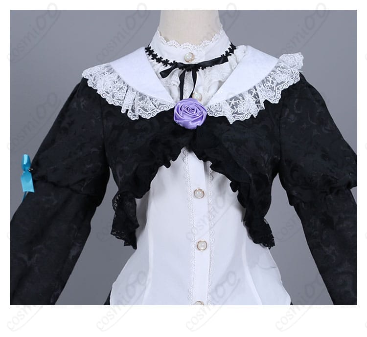 黒猫（五更瑠璃） ゴスロリコスプレ衣装 衣领装饰细节图