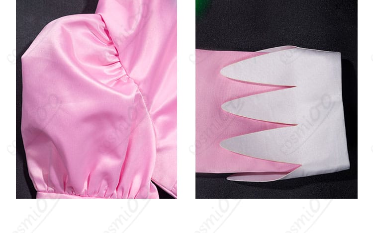ファインのコスプレ衣装の肩袖と袖口の装飾詳細。繊細で可愛らしいデザイン。