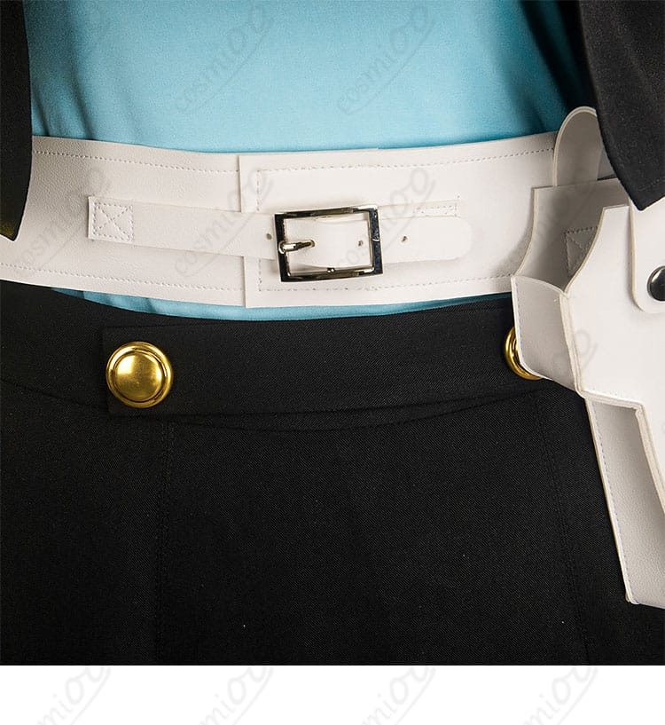 山岸風花 コスプレ衣装 新戦闘服 腰帯の装飾ディテール。高精度な作りで本格的な印象。