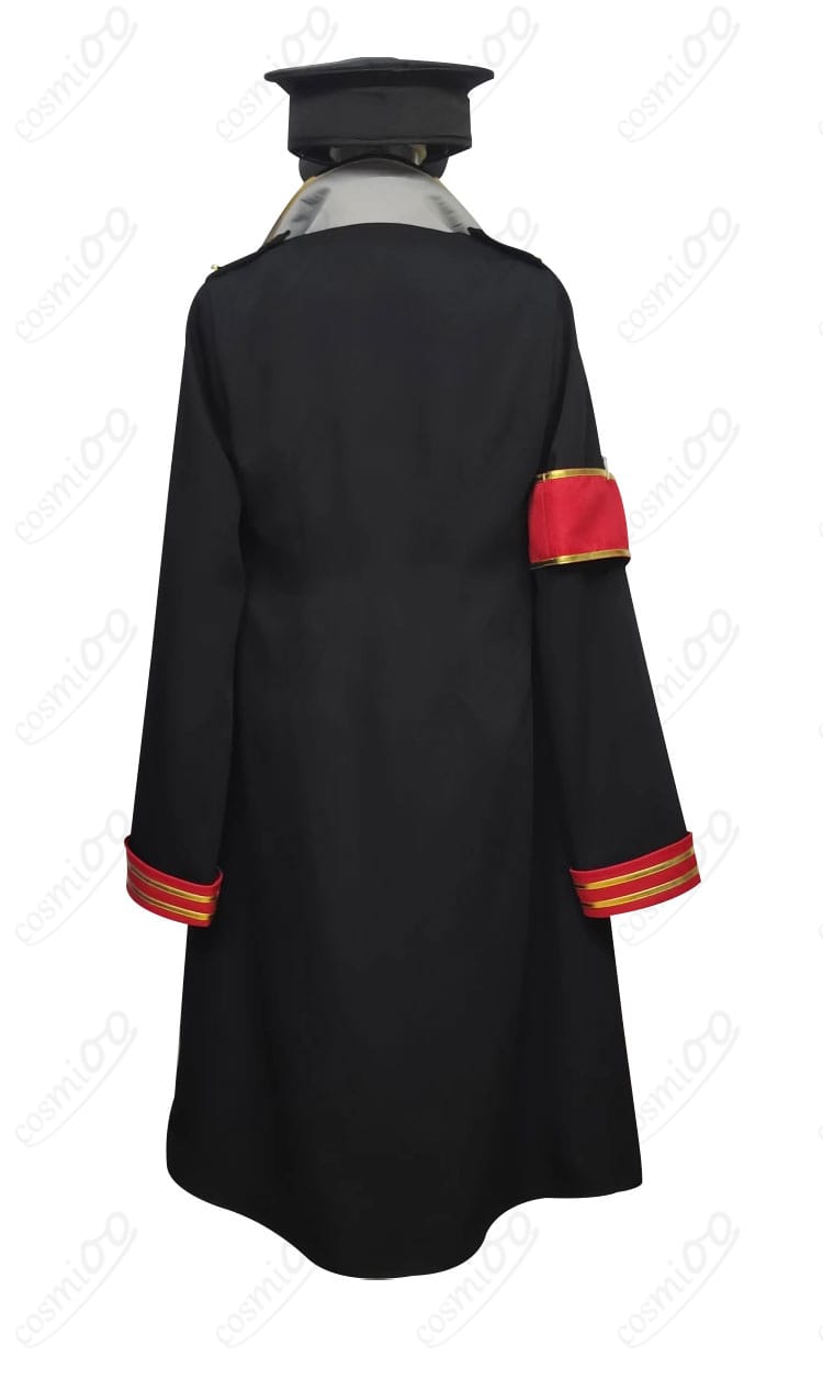 元宮チアキ コスプレ衣装 背面画像。ゲヘナ学園風のコスプレ衣装を後ろから見たデザイン。