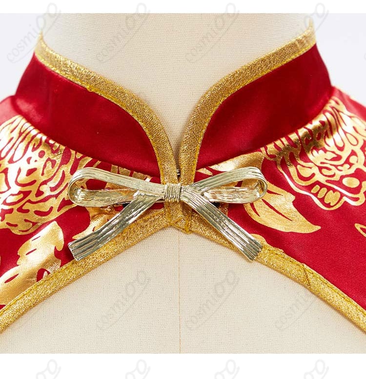 春麗 コスプレ衣装の領結装飾 細部まで丁寧に作り込まれた高品質な仕上がり。