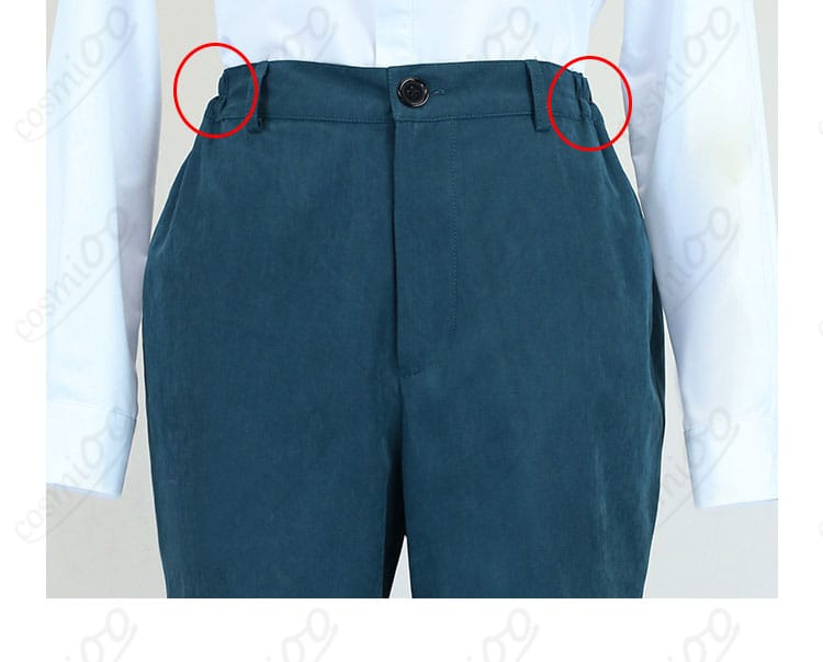 ギーマ コスプレ衣装のパンツのウエスト部分装飾。ディテールにこだわったデザイン。
