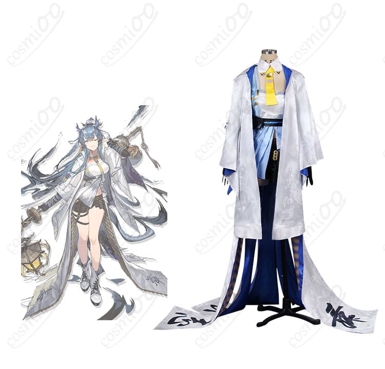 商品正面とキャラクターリィンのコスプレ衣装の写真。アークナイツの高品質コスプレ衣装をお楽しみください。