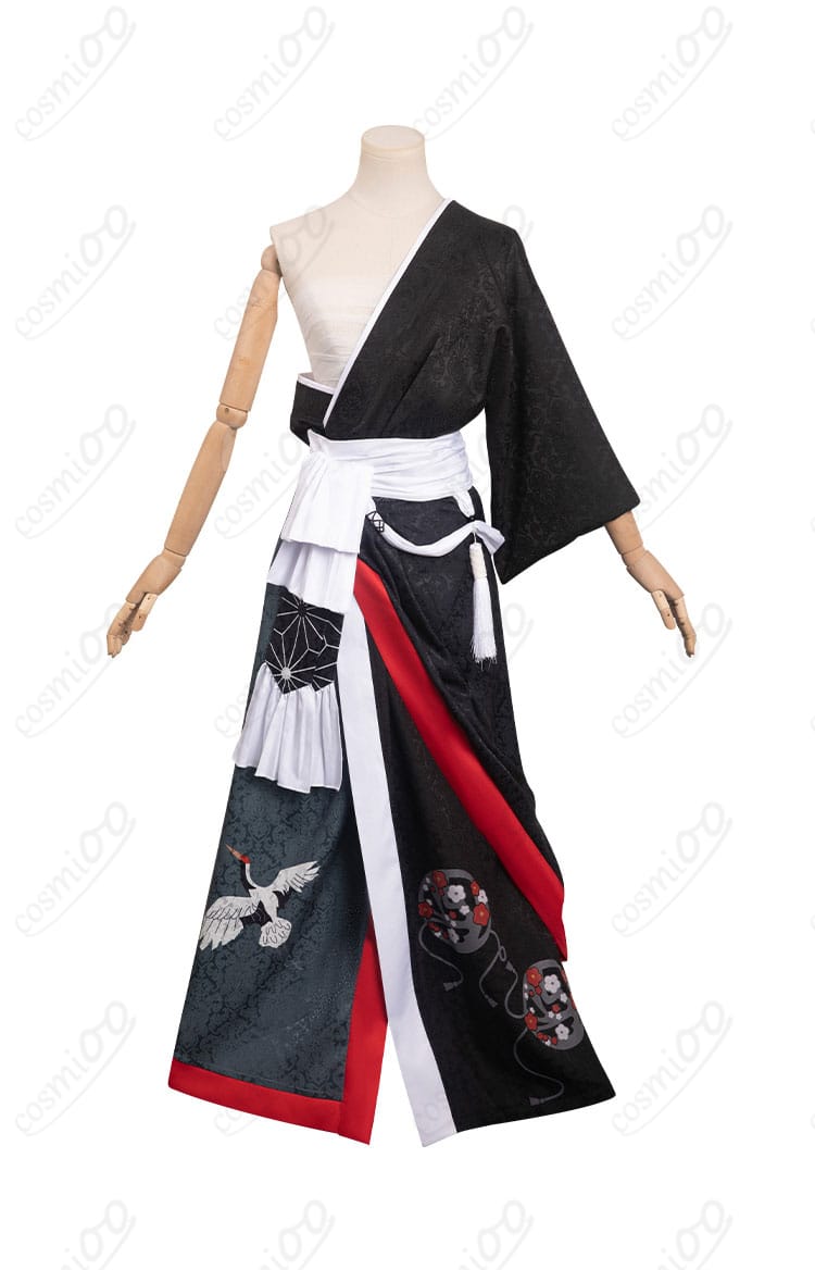 FF14 夜鶴胴着 コスプレ衣装 着物の正面画像。忠実再現されたデザインと鮮やかな色彩が特徴的。