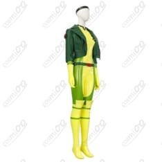 X-MEN『ローグ』コスプレ衣装 高再現 緑×黄スーツ＋茶色ジャケット - 2枚目の画像（サムネイル）