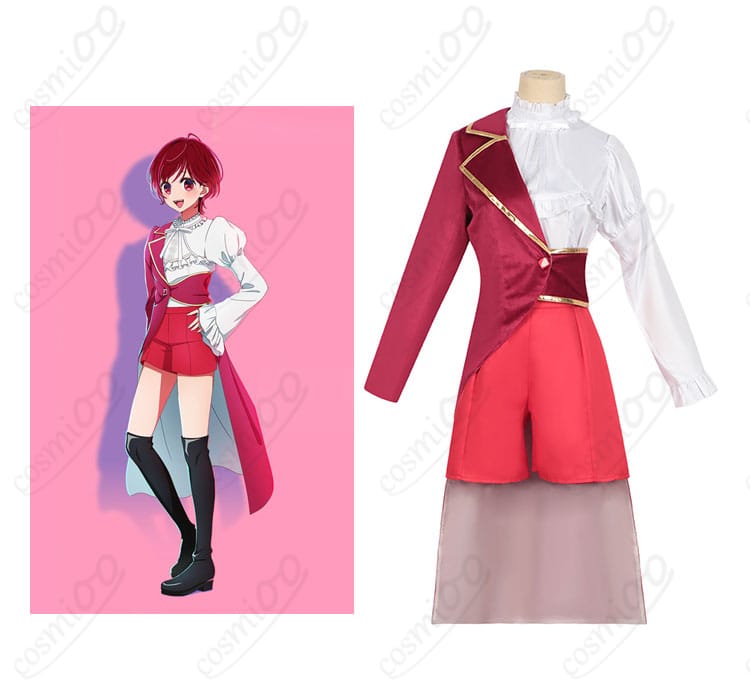 「推しの子」有馬かな コスプレ衣装正面とキャラクターとの比較画像、リアルな再現度をチェック！