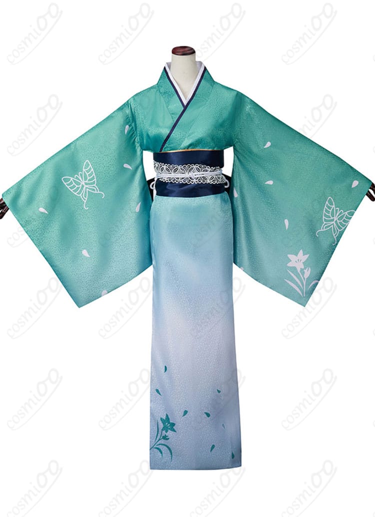 商品正面図｜FGO コスプレ衣装 モルガン、和服スタイルの美しいデザイン。