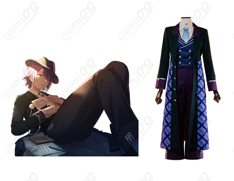 商品正面と神代類のキャラクター画像を組み合わせたコスプレ衣装の写真