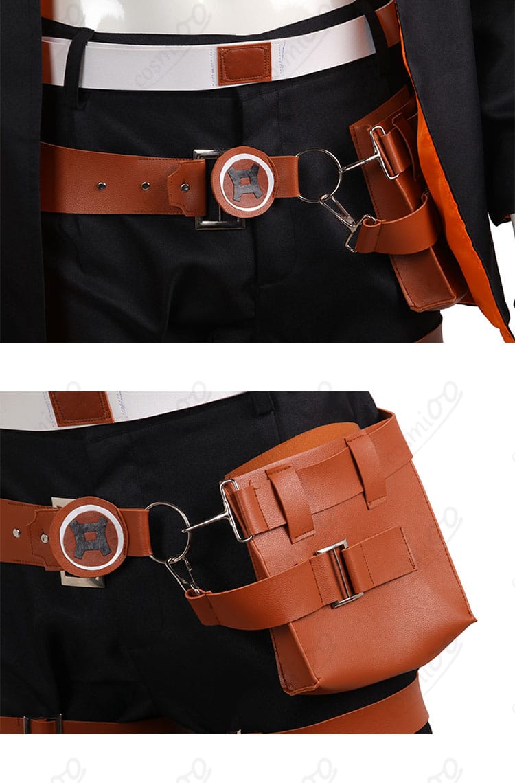 腰の装飾と腰包の細部 - ハッピーケイオスコスプレ衣装の腰周りのディテール