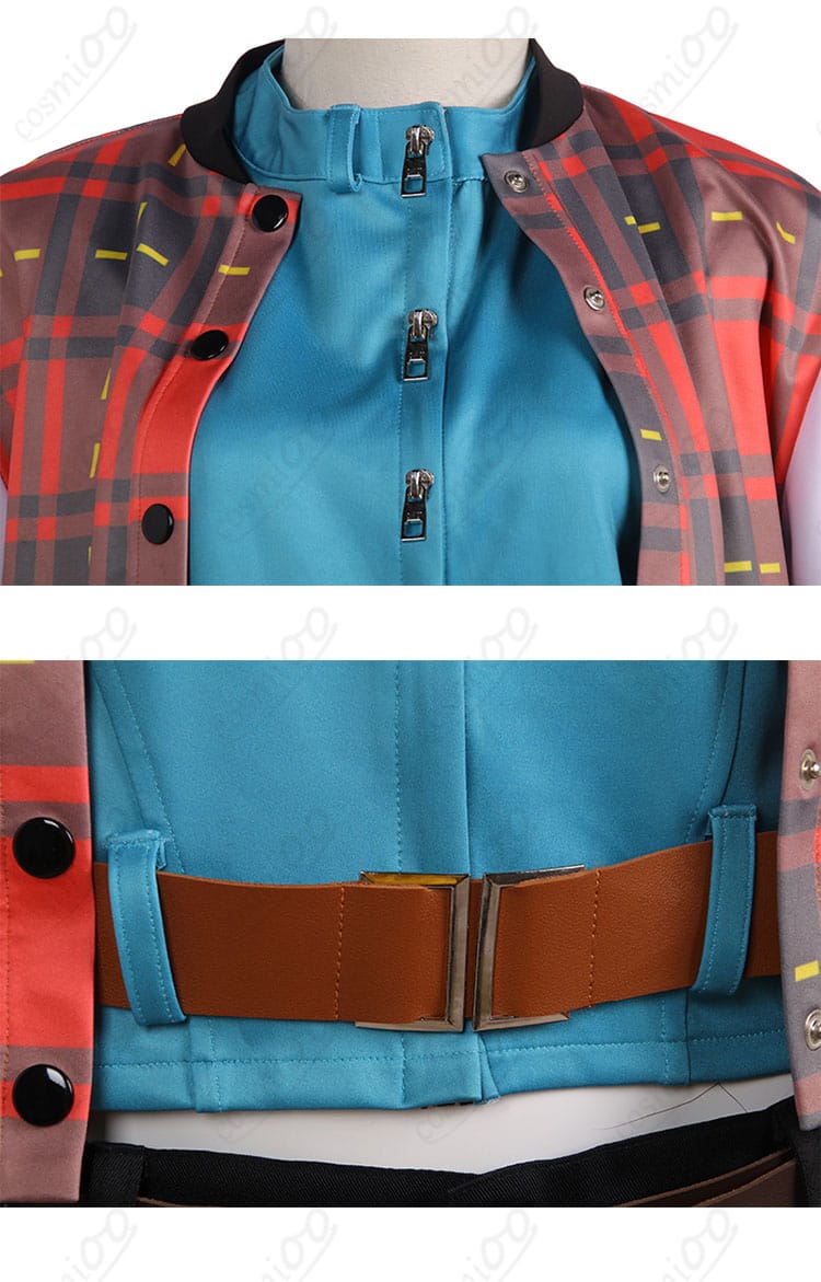 服装の領口と腰周りの装飾ディテール - アクセル＝ロウのコスプレ衣装、精密なディテール