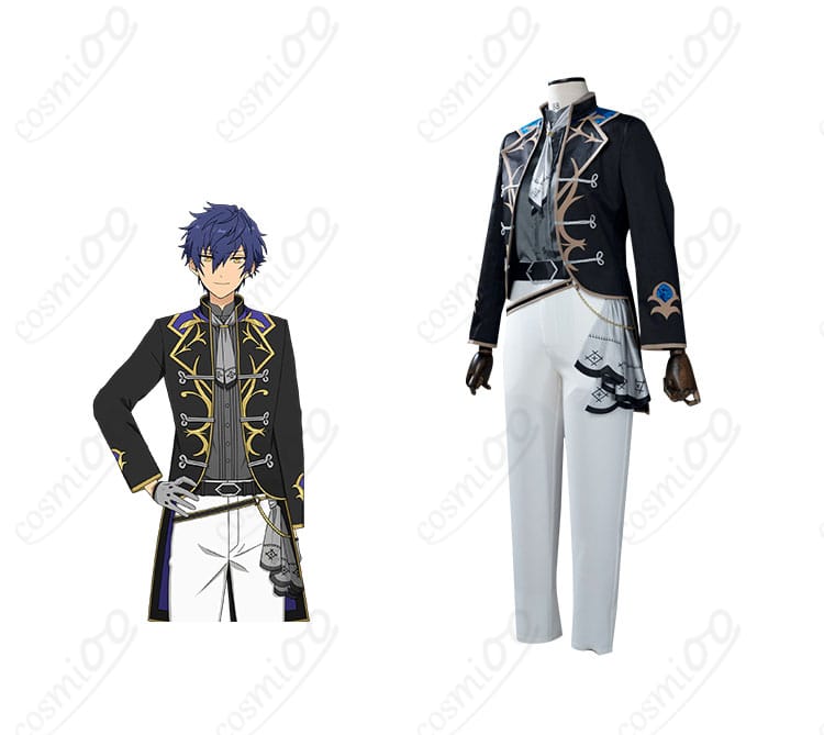 商品正面とキャラクターの画像 - 漣ジュン・七種茨のEdenユニットコスプレ衣装の正面イメージ。コスプレ衣装の細部まで忠実に再現されています。
