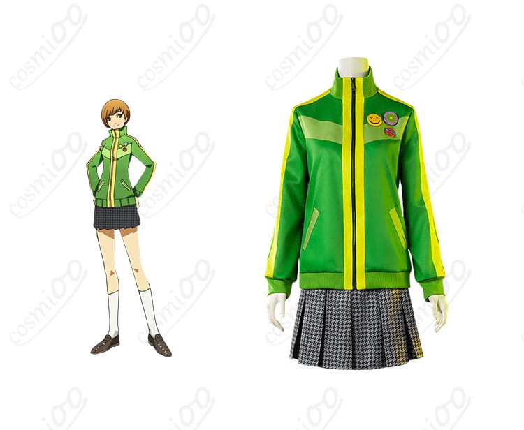 ペルソナ4 里中千枝 コスプレ衣装の正面とキャラクターの組み合わせ、夏服の詳細