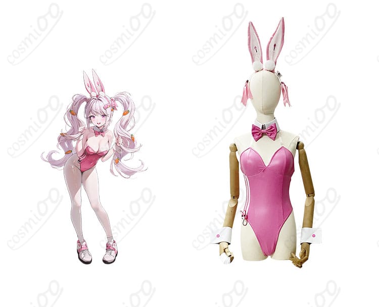 アリス ワンダーランドバニー コスプレ衣装 正面とキャラクターの組み合わせ、忠実再現、NIKKE コスプレ衣装