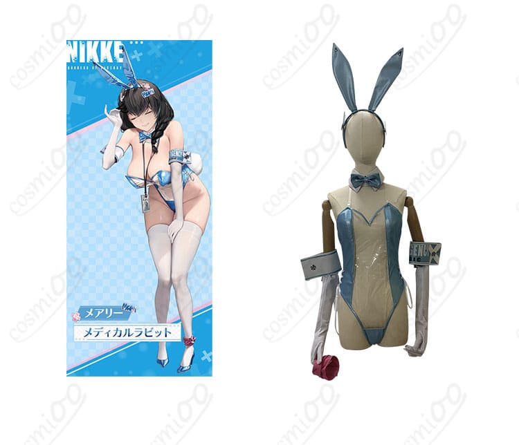 「勝利の女神:NIKKE」メアリーのコスプレ衣装「メディカルラビット」バニーガール衣装。キャラクターと衣装の組み合わせが美しく、NIKKEファン必見！