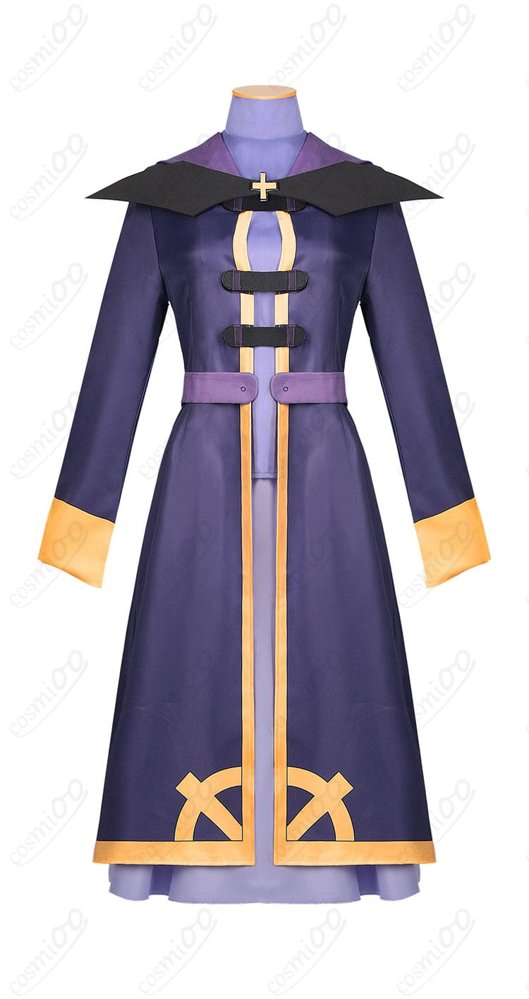 商品正面のウィズのコスプレ衣装の画像。高品質で詳細に作られたコスプレ衣装がわかりやすく見える。