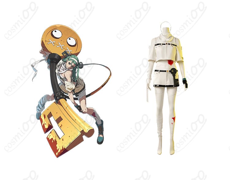 商品正面とキャラクターA.B.A（エー・ビー・エー）の組み合わせコスプレ衣装の画像。『GUILTY GEAR -STRIVE-』の高い再現度を確認。