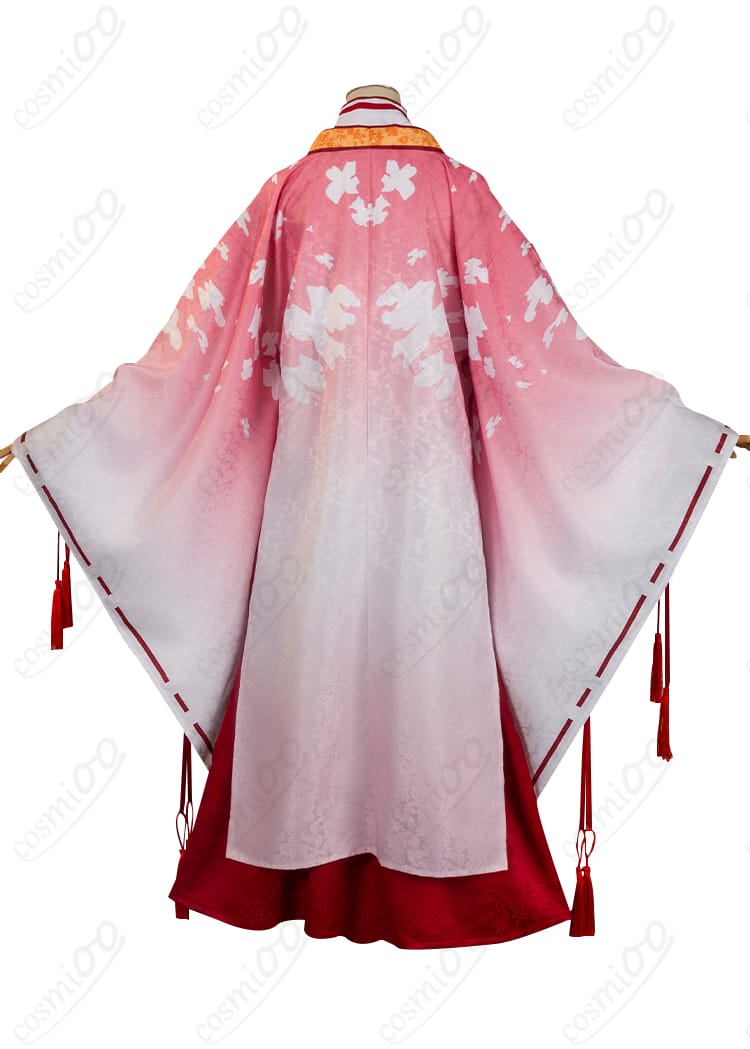 朝武芳乃 巫女姫様 コスプレ衣装の背面画像。服の背面のディテールが確認できる。