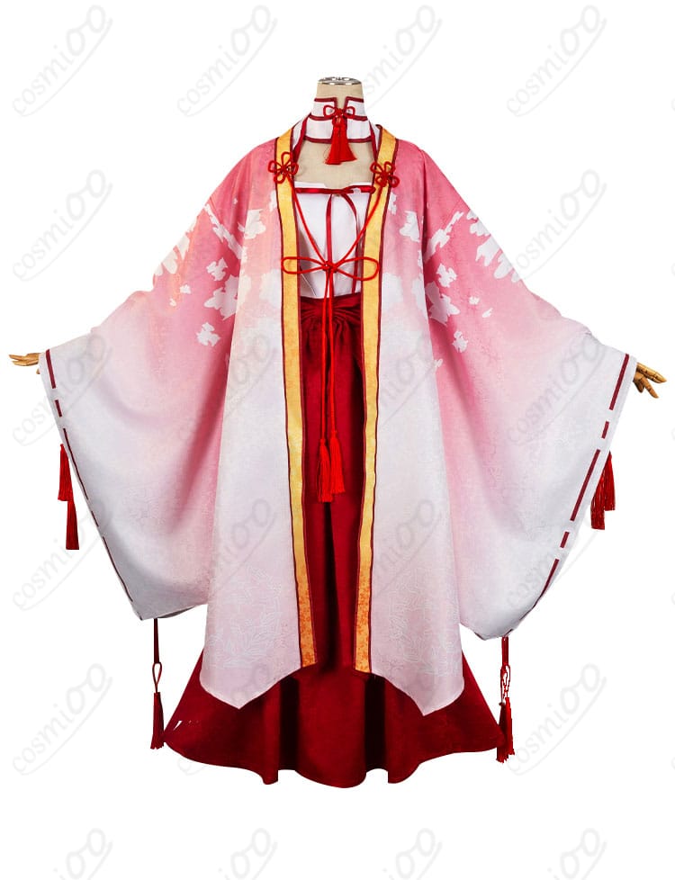 朝武芳乃 巫女姫様 コスプレ衣装 正面画像。細部まで忠実に再現された衣装。