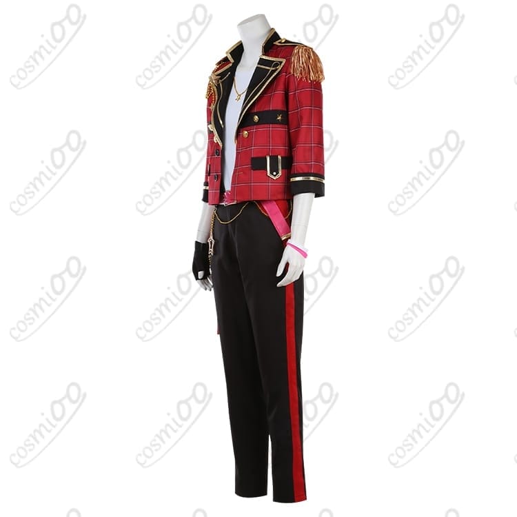 あんスタ「衣更真緒」コスプレ衣装 青ブレザー×赤チェック忠実再現 - 3枚目の画像