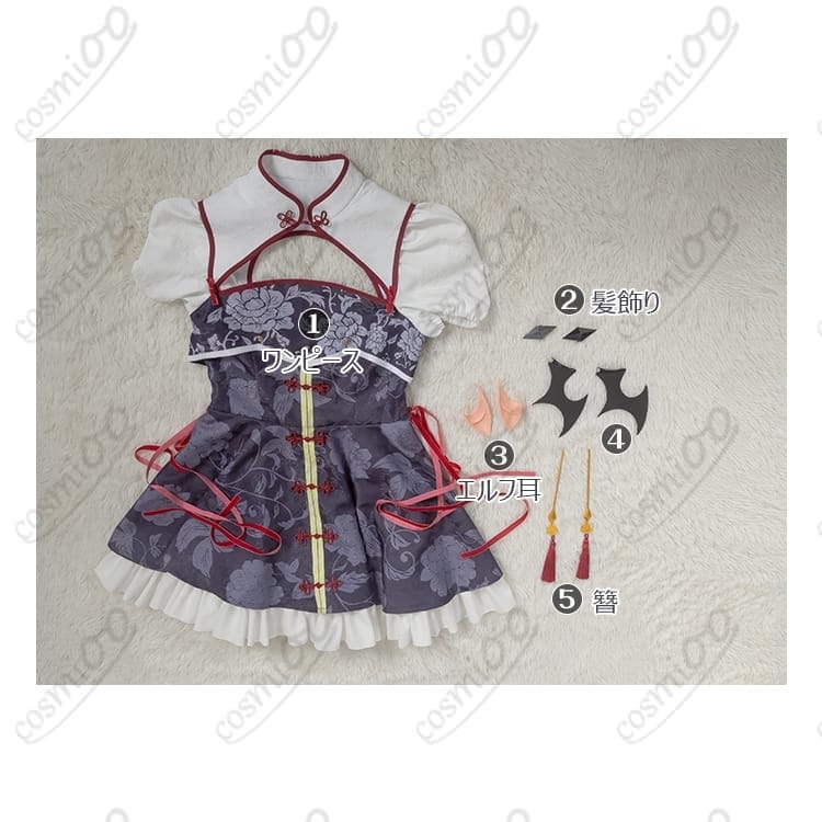 終わりのセラフ クルル・ツェペシ 中華風コスプレ衣装 高貴×ゴシックの融合デザイン - 5枚目の画像
