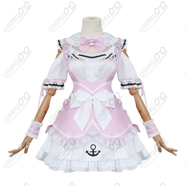 ホロライブ「湊あくあ」メイド服コスプレ衣装｜パステルピンク×錨モチーフ高再現