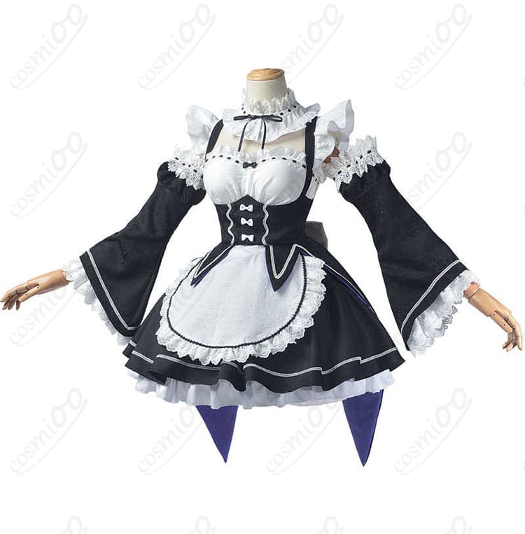 Re:ゼロ レム・ラム コスプレ衣装 メイド服 正面図 - リゼロキャラクターのメイド服コスプレ