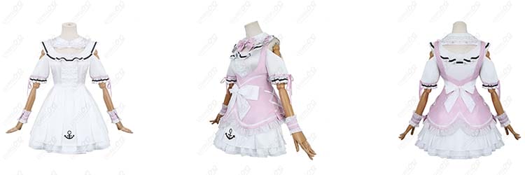 ホロライブ 湊あくあ メイド服 コスプレ衣装｜あくたんの甘さとドジかわ感を映すパステルピンク×錨モチーフ